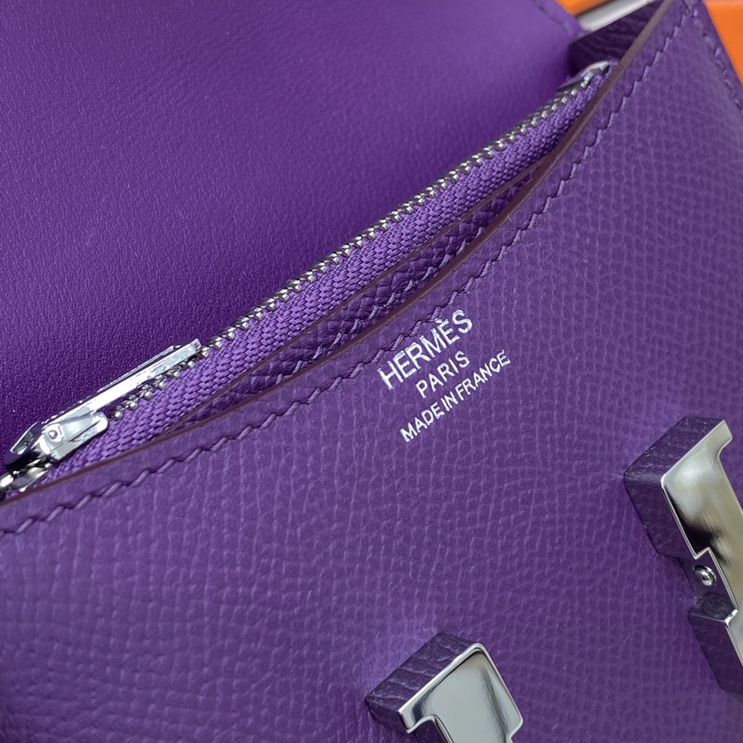 Hermes Constance Slim Wallet Belt Bag In Violet Epsom Leather